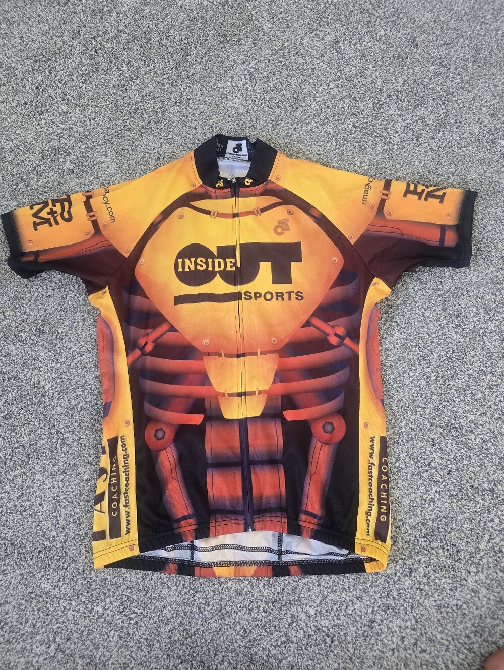 Vintage Primal Wear Cycling Jersey Skeletal Ribcage Full Zip Men's Size Large